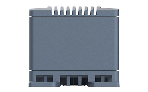 Westermo Ibex-RT-280 IWLAN Dual Fibre Access Point, left side view.