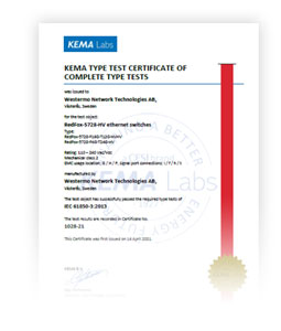 Redfox-5728 Kema certificate.